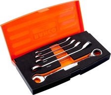 Bahco 1RM/S5 Ratchet Combination Spanner Set, Multi-Colour, Set of 5 Piece