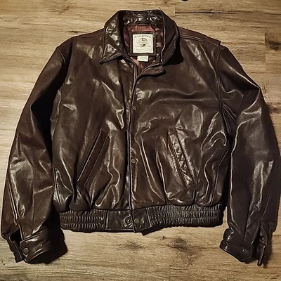 Blouson Bomber Vintage Banana Republic En Cuir Vieilli Daim - Taille 44 Marron Années 90
