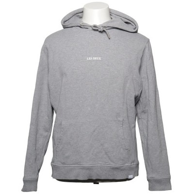 Les Deux, Kapuzenpullover, Größe: L, LENS HOODIE, Grau, Baumwolle, Print #oXk