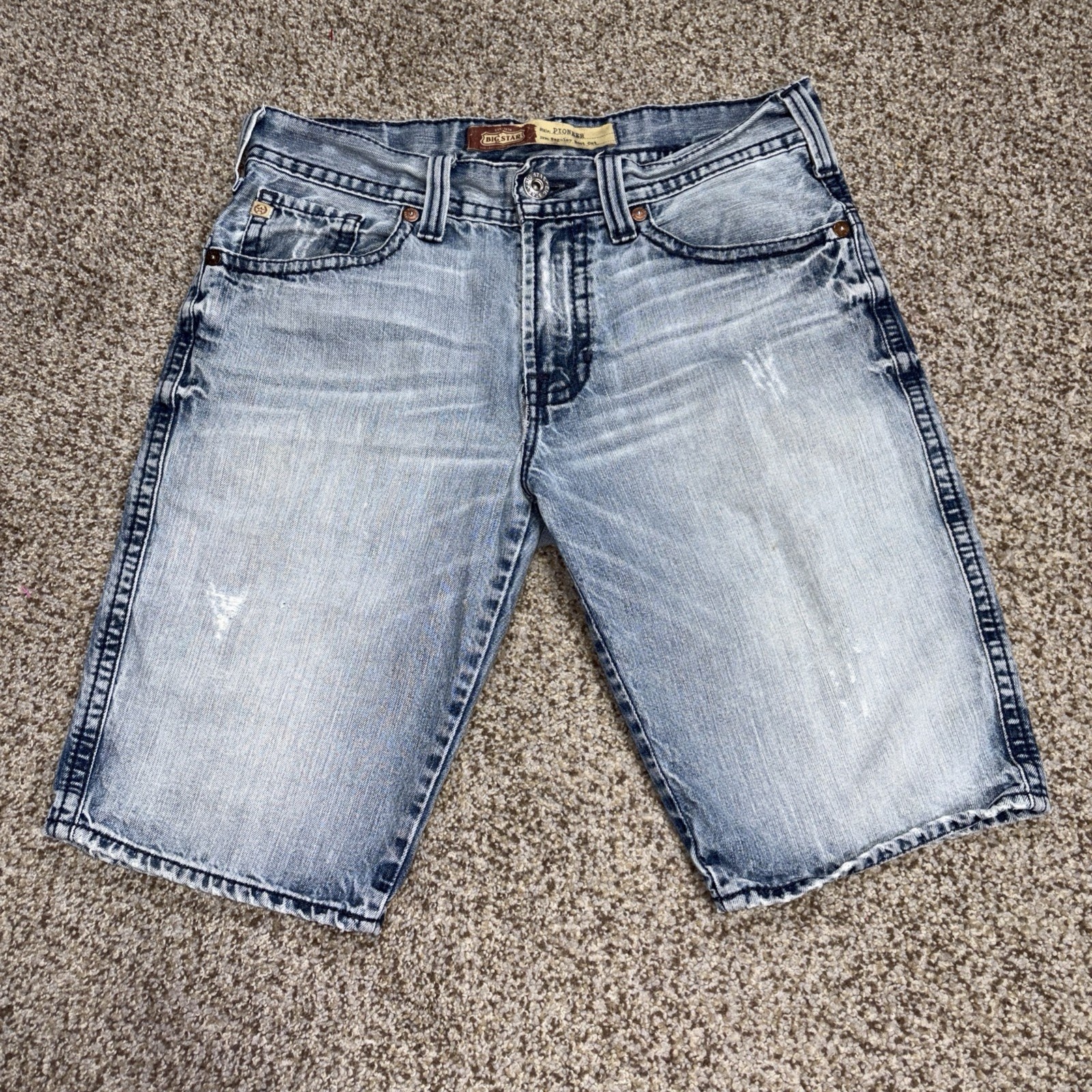 Big Star Pioneer Boot Cutoff Jean Shorts Men’s 33x22 Distressed Read Description - main photo