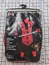 Complete Ninja Costume RED Black Child Boys - NEW in bag SMALL 4-6