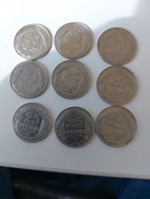 1910, Konvolut 9 x 25 Pfennig, Kaiserreich,4xA, 1xD, 1xG, 1xF, 1xE