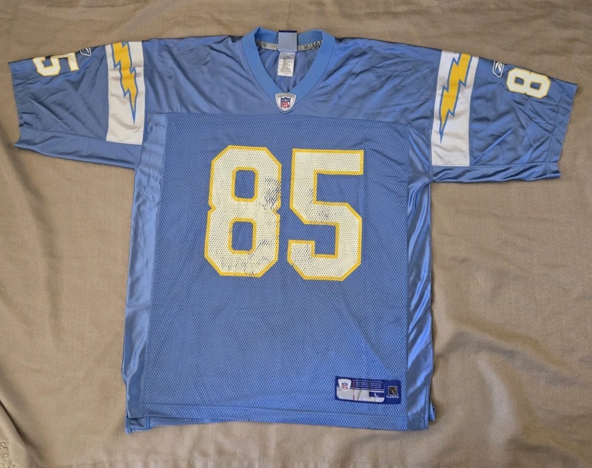Reebok Antonio Gates San Diego Chargers Powder Blue Jersey #85