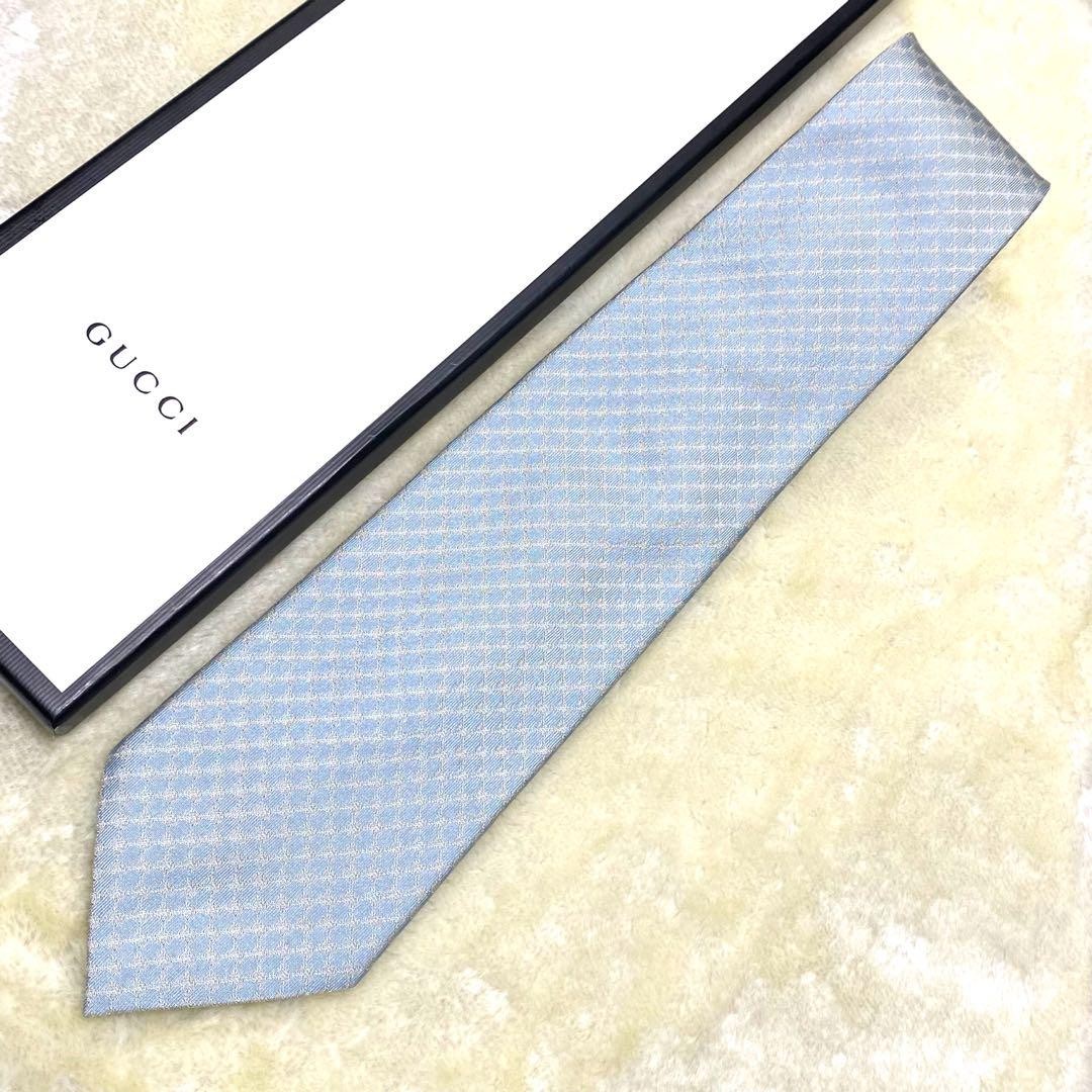 【1点のみ特別価格】GUCCI シルバー ブルーGGネクタイ　未使用美品 Amazon | GUCCI グッチ ブランド ネクタイ GG柄 シルバー