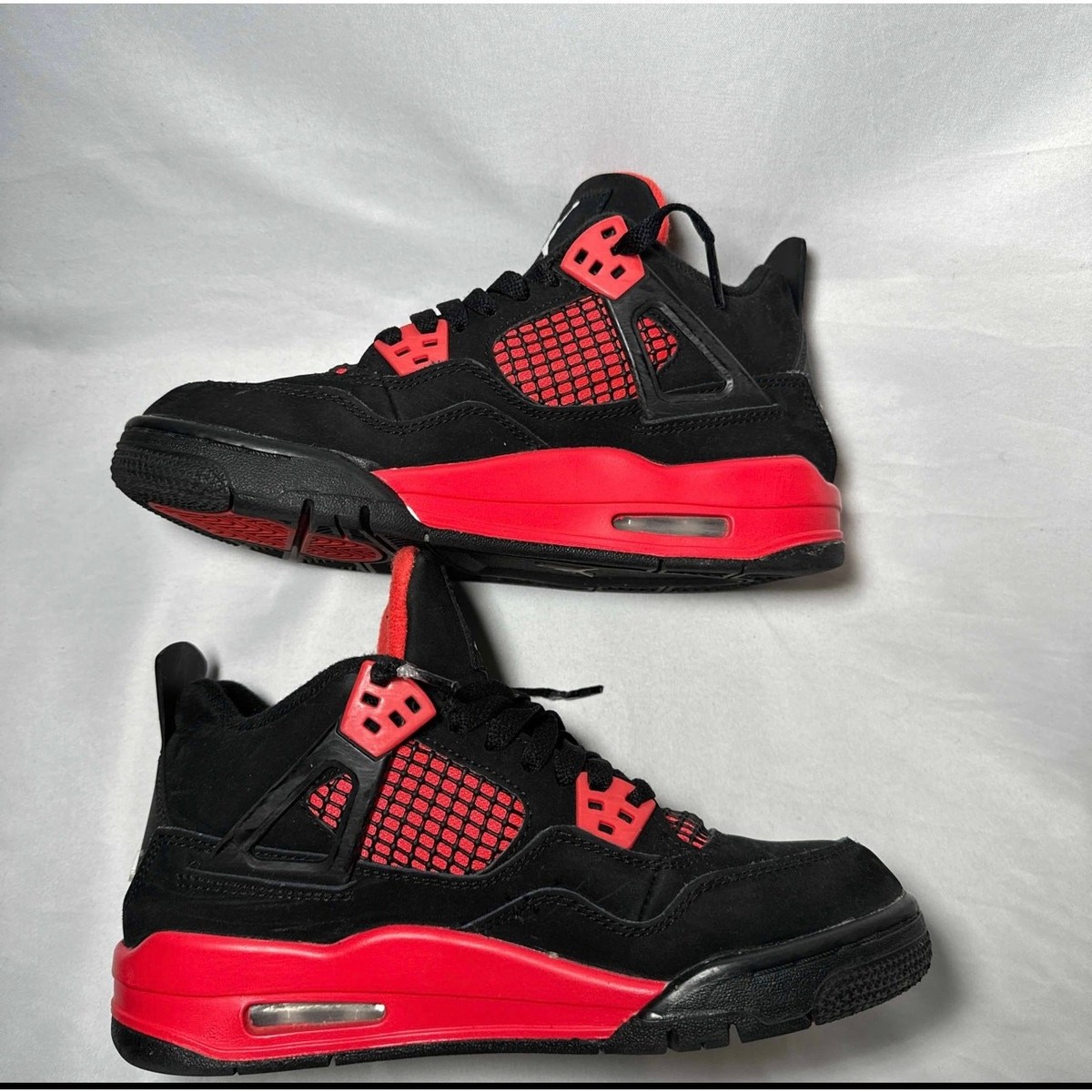 Size 4.5 - Nike Air Jordan 4 Retro GS Red Thunder Men display picture 2