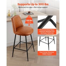 Bar Stool Set of 2, 27 inch Counter Height Swivel Stools, Modern PU Leather Coun