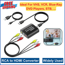 RCA to HDMI Converter 1080P AV Adapter For TV/PC/PS3/Xbox/Wii/VHS/DVD With Cable