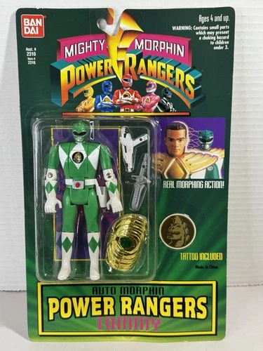 Vintage 1994 Bandai Auto Mighty Morphin Power Rangers Green Ranger Tommy Figure