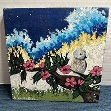 Original oil painting abstract landscape Song Bird by artist Erika Lee Sears
