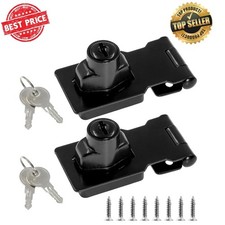 2 Packs 2.5 Inch Hasp Locks with Keys Stainless Steel Hasp Latches Twist Knob