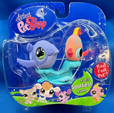 2007 Littlest Pet Shop #643 Angelfish & #644 Whale Sportiest Pet
