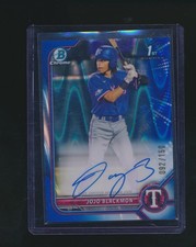 JOJO BLACKMON 2022 BOWMAN CHROME 1ST BLUE WAVE REFRACTOR RC AUTO 092/150 #JBN