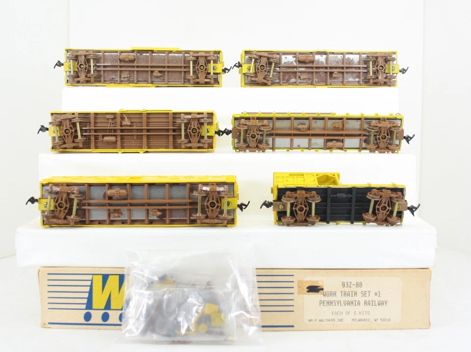 Walthers HO Scale Pennsylvania RR MOW Work Train Set #1 Complete 6 Cars Built - Image 4 of 4