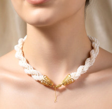 Charming Pearl Beaded Chocker Necklace Feminine Touch women Bridal Jewelery Gift