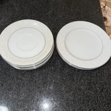 International Silver Co - 364 Wakefield Saucers Four  5 3/4” And 3 Bread Plates