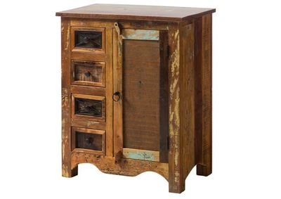 Kommode Altholz 70x40x85 mehrfarbig lackiert NATURE OF SPIRIT #127 - Bild 1 von 4