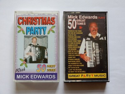 MICK EDWARDS CHRISTMAS PARTY & PLAYS 50 GREAT TUNES 2 CASSETTE TAPES (ACCORDION)