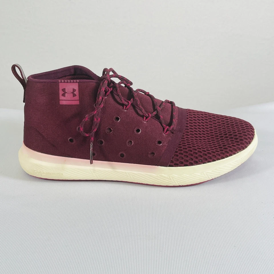 Under Armour Mid Top Shoes Women 8.5 Maroon Running Sneaker Trainer 1288352-543 - Изображение 2 из 4