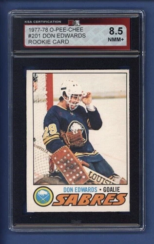 1977-78 O-Pee-Chee #201 DON EDWARDS (rc) KSA 8.5 NMM+ Buffalo Sabres *SHARP*