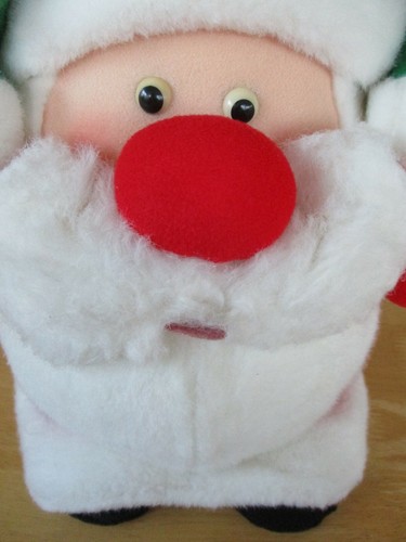 De colección Papá Noel 16" Peluche Relleno De Pie Gordito Manos Sobre Orejas - Imagen 3 de 4