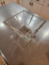 LARGE ROSENTHAL Madison Crystal Bowl centerpiece 10"x10" Classic Geometric