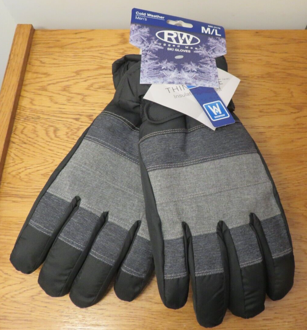 Winter Gloves Men’s M/L 3M Thinsulate Heavy Thick Warm Cold Weather Snow Ski-image
