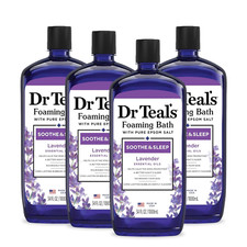 Dr Teal's Foaming Bath with Pure Epsom Salt, Soothe  Sleep with Lavender 4 Pack