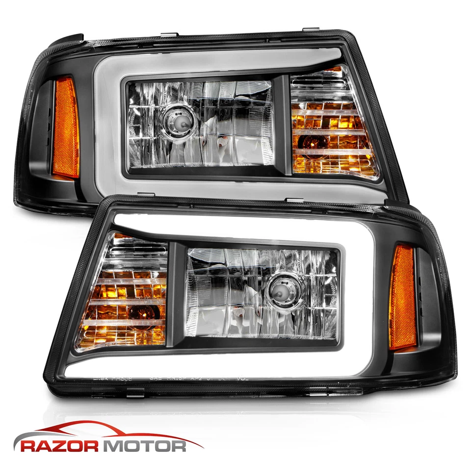 [Barra LED] 01-11 para camioneta Ford Ranger luz de circulación LED faros negros Foto 3 de 4