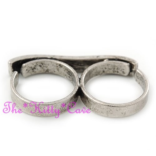Inhabituel Souteneur Bandit Rappeur Punk 2-Doigts, Swarovski Glace Cristal Bague - Imagen 20 de 21