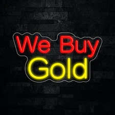 We Buy Gold LED Neon Sign 18"L x 10"H #33542