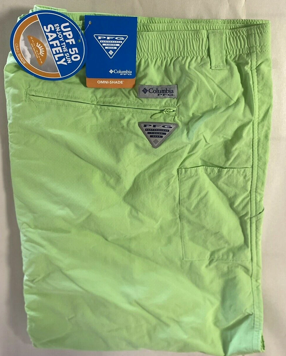 NEW Columbia Men's Backcast III Water Short, Lime Glow, 6X / 8L Big, PFG, UPF50