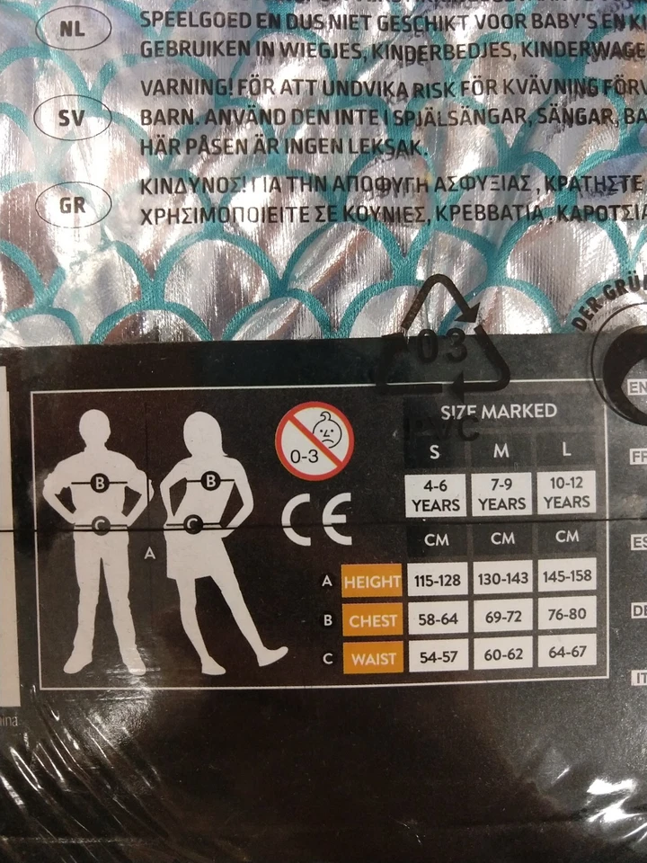 Vestido de sirena y diadema disfraces de carnaval talla mediana azul - AB4703 Foto 3 de 3