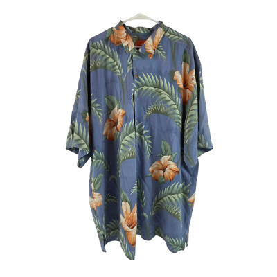 トップス  Bahama silk aloha shirt Tommy Bahama Men's Shirt SzXL 100% Silk Aloha Button Up Gray