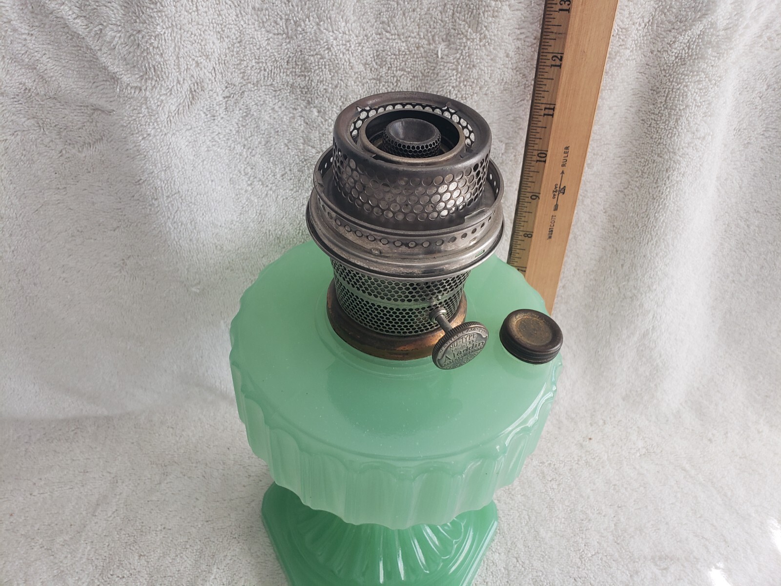 Antique Aladdin Jadeite Green Corinthian Oil Kerosene Lamp eBay