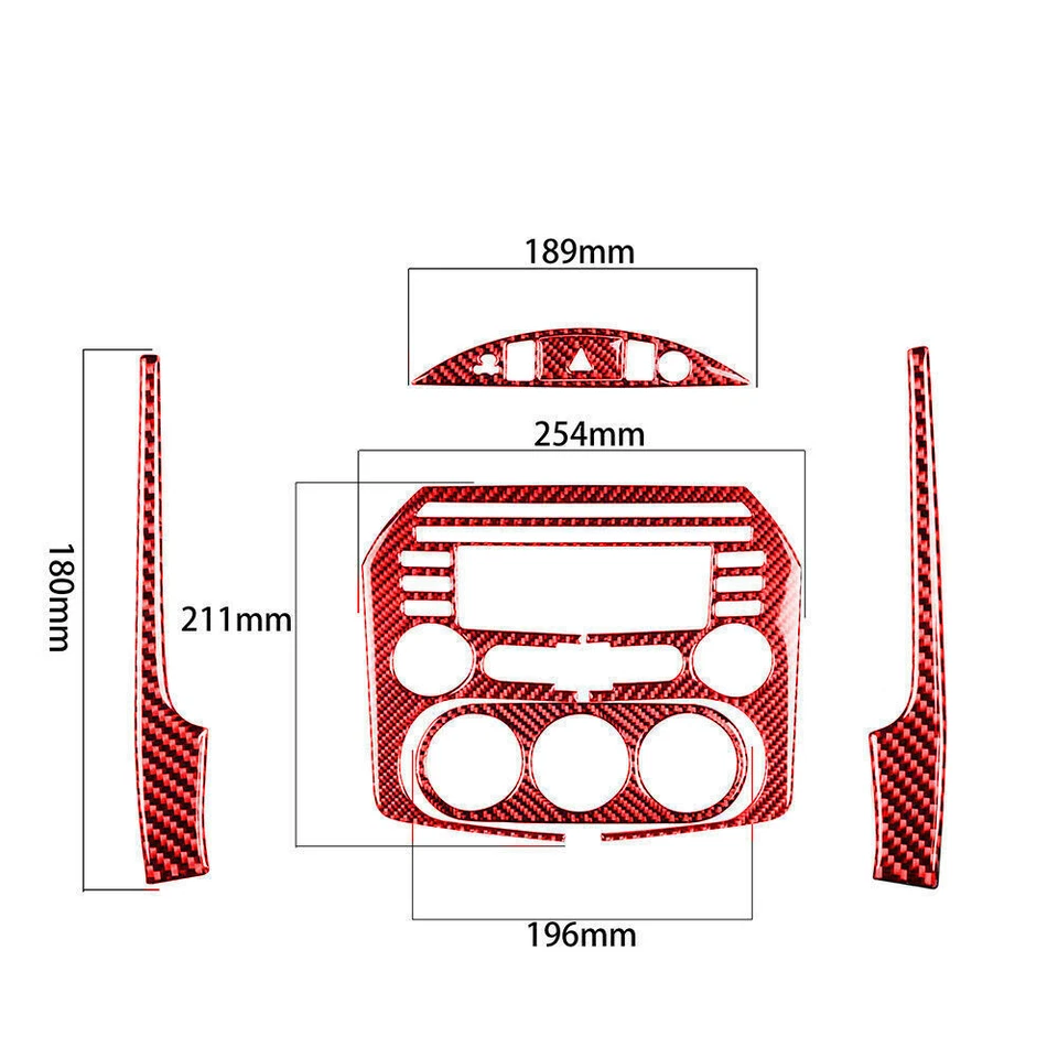 Painel de CD controle central fibra de carbono vermelho para Mazda MX-5 Miata tipo B 2012-2015 - Imagem 2 de 4