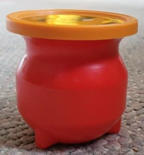 Vintage Country Kettle EMPTY Plastic Kettle Cheese Spread Lid Collectible Cute