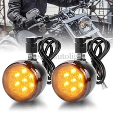 Front Motorcycle LED Turn Signal Blinker Light Amber For Sportster XL1200 XL883