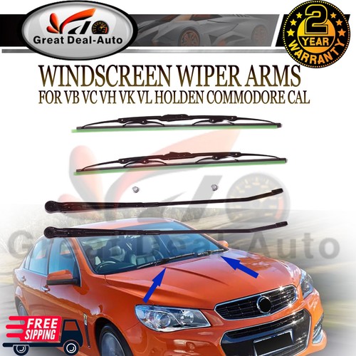 PAIR OF COMPLETE WINDSCREEN WIPER ARMS FITS HOLDEN COMMODORE CAL VB VC ...