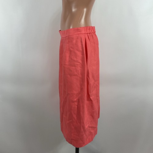 Talbots Skirt Suit 12 Jacket Skirt Coral Pink 2 pc Set Linen Blend Eyelet USA - Picture 14 of 16