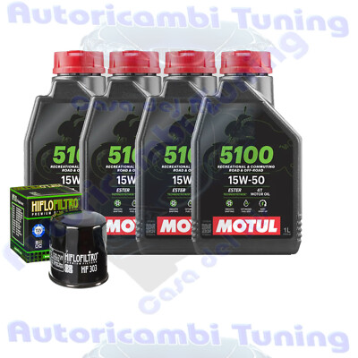 Wartungsset Öl Motul 5100 15W50 Für Yamaha XV1600 AS Road Star 2002-2003