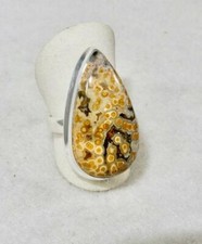 Ocean Jasper Large Teardrop Ring 925 Sterling Silver Size 6 Brings Joy  Clarity