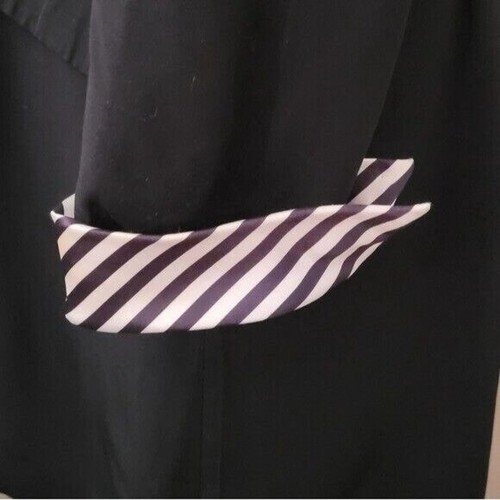 Cache 80's Beetlejuice Black and White Satin Stripe Double Breasted Romper - Picture 5 of 6