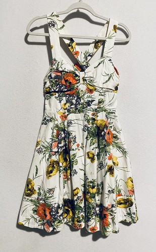 Vestido Miss Sixty para mujer pequeño floral halter ajuste brote algodón retro pinup - Imagen 1 de 5