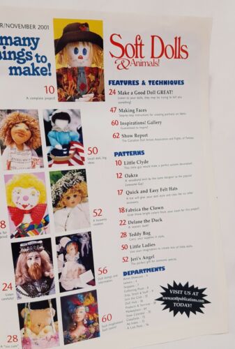 Soft Dolls & Animals Magazine November 2001 Teddy Bear Making 25 Projects Clown - Picture 3 of 11