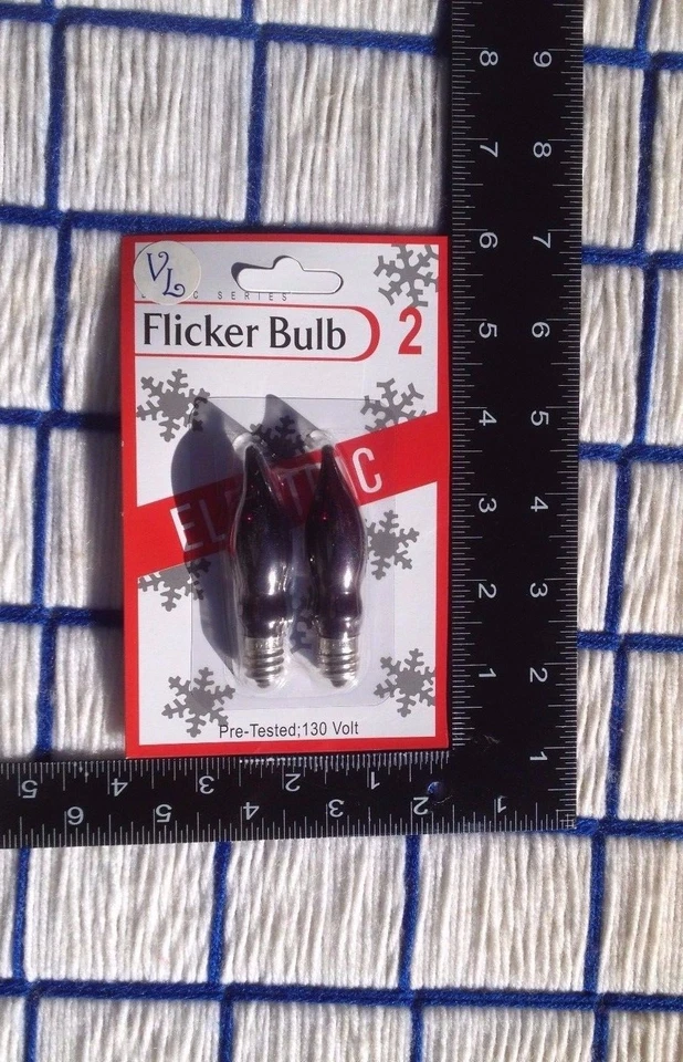 CARDof 2 PURPLE FLICKER FLAME LIGHT BULB E12 candelabra C7 flickering 1w 7¢*ship - Image 4 of 4