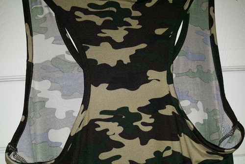Neu Damen Maxikleid mit Kapuze Camouflage Maxi ärmellos Maxikleid - Bild 8 von 9