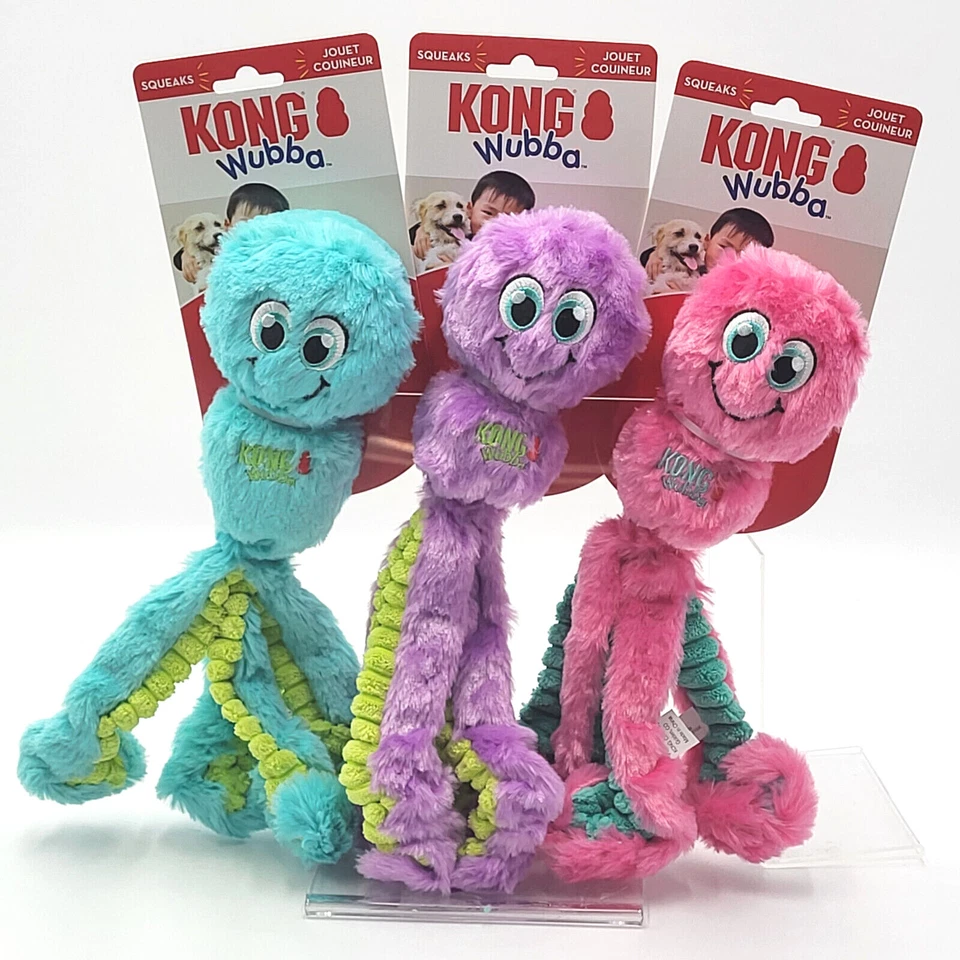 Pulpo KONG Wubba (1) GRANDE juguete chirriante para buscar y remolcar perro *Elige el color Foto 3 de 3