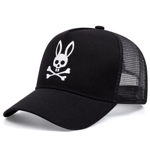 NEU Psycho Bunny Totenkopf Kaninchen Stickerei Herren Damen Truckermütze Baseball Sonnenkappen - Bild 5 von 38