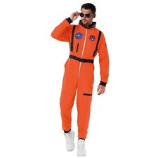 Men s Orange Astronaut Costume Adult NASA Spaceman Space Suit M - XL Halloween