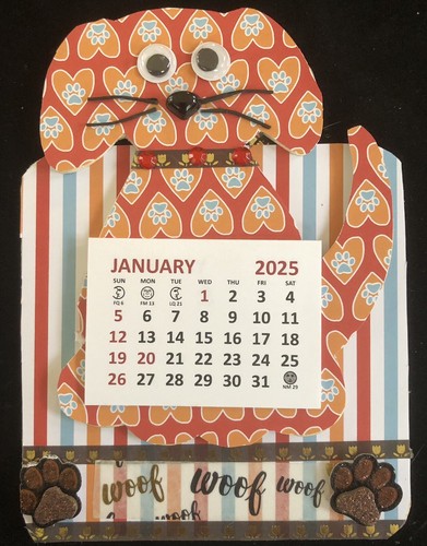 Mini Magnetic Calendar 2025 Dogs